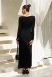 Amelyn Black Long Sleeve Maxi Dress