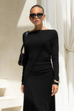 Amelyn Black Long Sleeve Maxi Dress