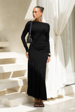 Amelyn Black Long Sleeve Maxi Dress