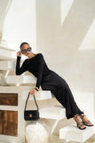 Amelyn Black Long Sleeve Maxi Dress