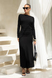 Amelyn Black Long Sleeve Maxi Dress
