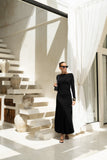 Amelyn Black Long Sleeve Maxi Dress