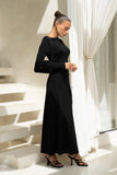 Amelyn Black Long Sleeve Maxi Dress