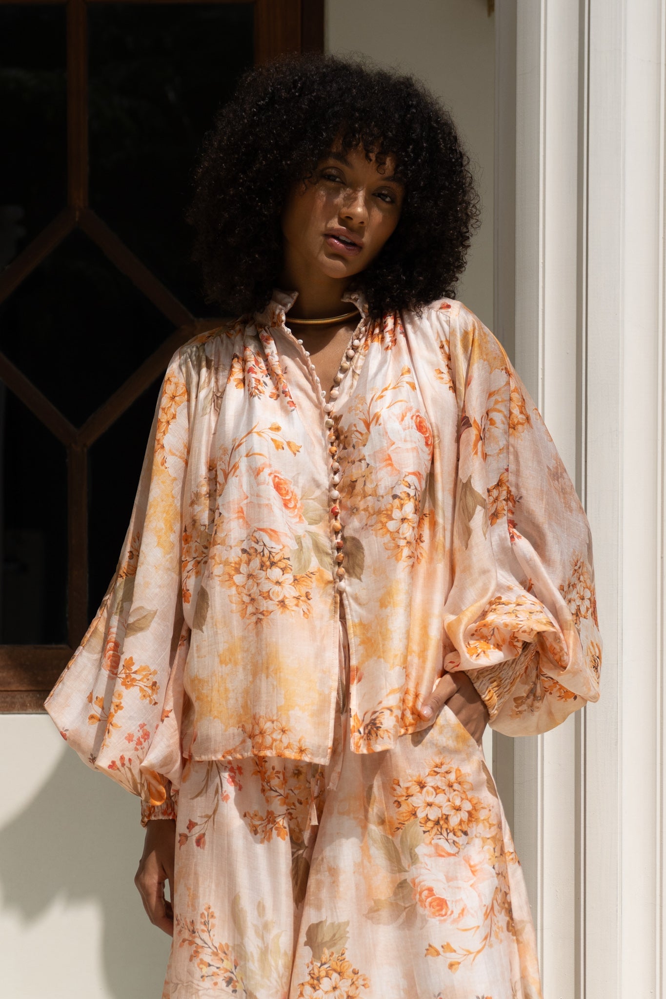 files/Fiorenza_Orange_Floral_Button_Balloon_Sleeve_Blouse_8.jpg