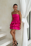 Cadence Hot Pink Ruffle Mini Dress