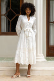 Linnea White Eyelet Long Sleeve Maxi Dress