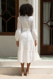 Linnea White Eyelet Long Sleeve Maxi Dress