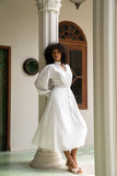 Avrielle White Long Sleeve Maxi Dress