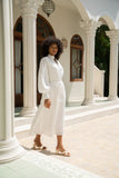 Avrielle White Long Sleeve Maxi Dress