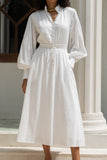 Avrielle White Long Sleeve Maxi Dress