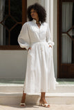 Avrielle White Long Sleeve Maxi Dress