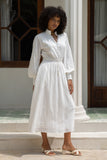 Avrielle White Long Sleeve Maxi Dress