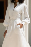 Avrielle White Long Sleeve Maxi Dress