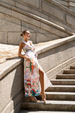 Lelia Multicolour Abstract Sleeveless Wrap Maxi Dress