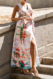 Lelia Multicolour Abstract Sleeveless Wrap Maxi Dress