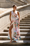 Lelia Multicolour Abstract Sleeveless Wrap Maxi Dress