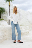 Eleina White Linen Blend Shirt