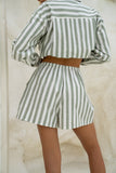 Zina Green Stripe Shorts