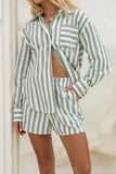 Zina Green Stripe Shorts