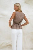 Amie Brown Linen Tailored Vest