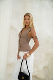 Amie Brown Linen Tailored Vest