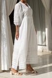 Macie White Lace Detail Maxi Dress