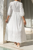 Macie White Lace Detail Maxi Dress