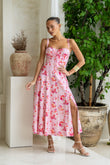 Emery Pink Floral Midi Dress