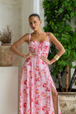 Emery Pink Floral Midi Dress