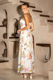 Isola Multicolour Tropical Strapless Maxi Dress