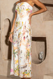 Isola Multicolour Tropical Strapless Maxi Dress
