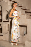 Isola Multicolour Tropical Strapless Maxi Dress
